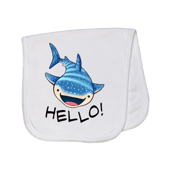 Inktastic Cute Whale Shark Says Hello Baby Burp Cloth
