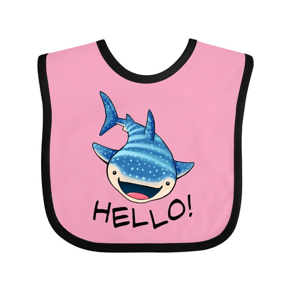 Inktastic Cute Whale Shark Says Hello Boys or Girls Baby Bib