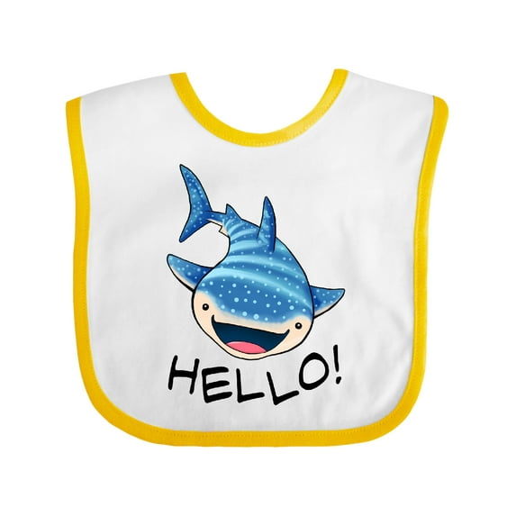 Inktastic Cute Whale Shark Says Hello Boys or Girls Baby Bib