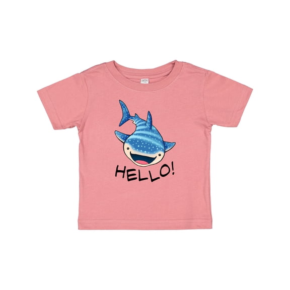 Inktastic Cute Whale Shark Says Hello Boys or Girls Baby T-Shirt