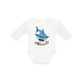 thumbnail image 1 of Inktastic Cute Whale Shark Says Hello Boys or Girls Long Sleeve Baby Bodysuit, 1 of 5