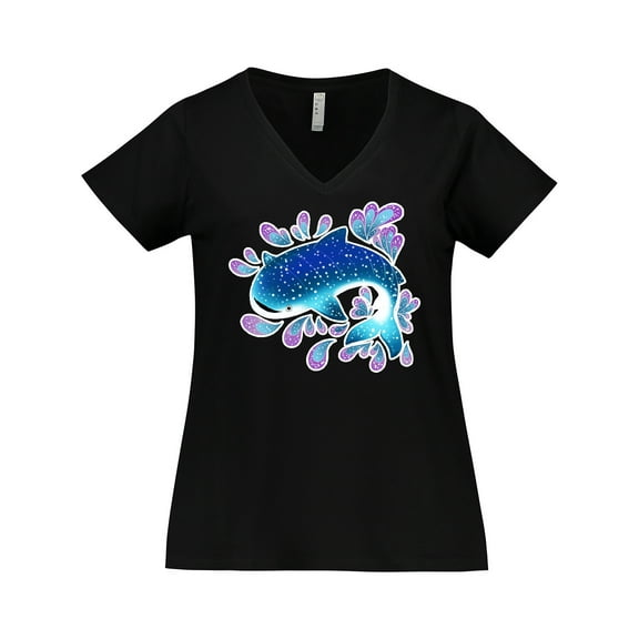 Inktastic Cute Whale Shark Women's Plus Size V-Neck T-Shirt