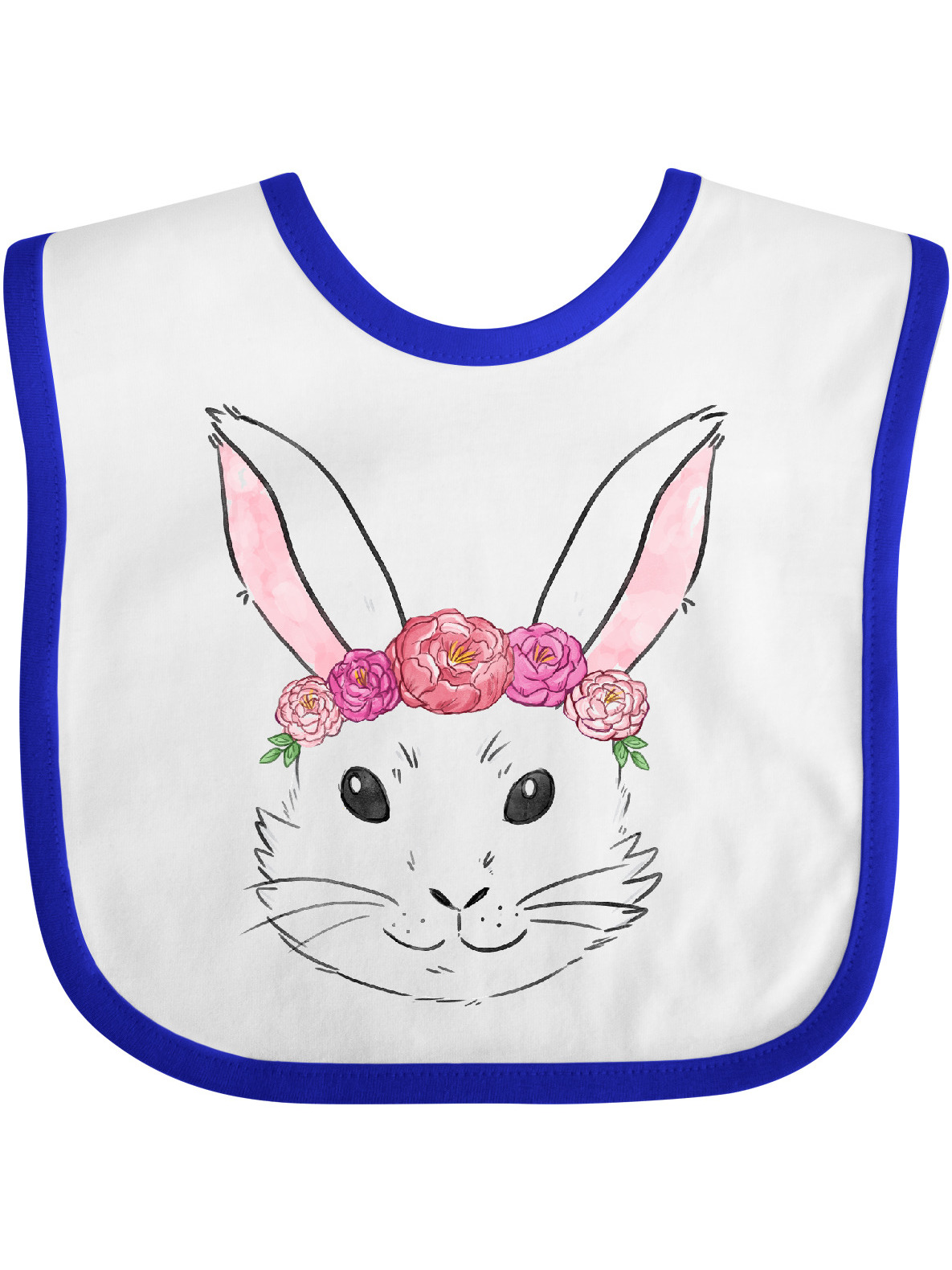 Inktastic Grandpa's Princess Baby Bib - Cotton Bib With Crown & Flowers Design For Baby Girls