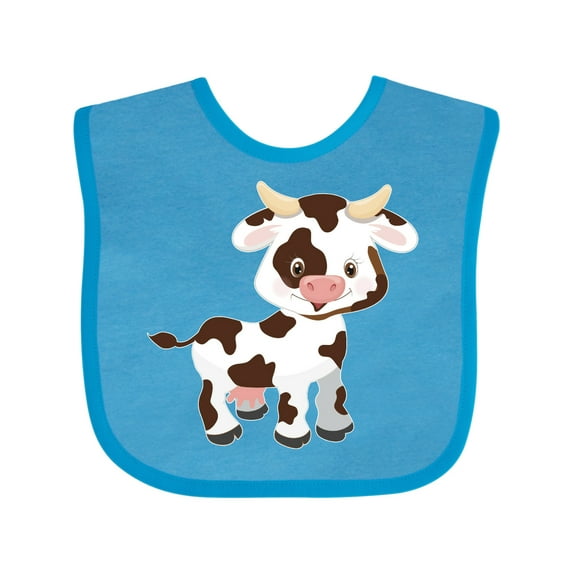 Inktastic Cute White Holstein Cow with Brown Spots Boys or Girls Baby Bib