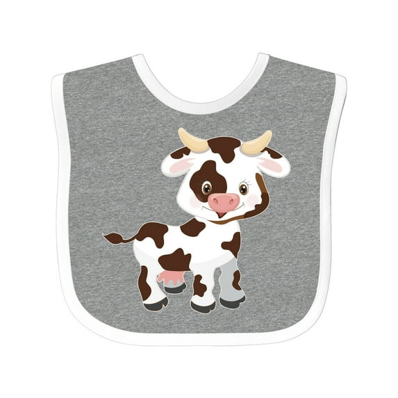 Inktastic Cute White Holstein Cow with Brown Spots Boys or Girls Baby Bib
