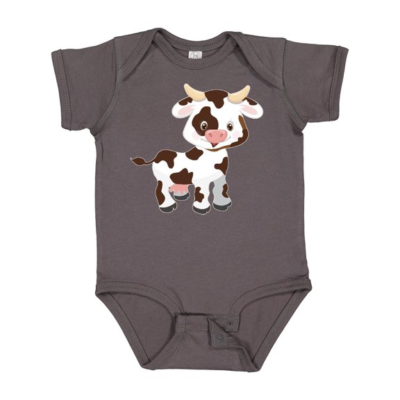 Inktastic Cute White Holstein Cow with Brown Spots Boys or Girls Baby Bodysuit