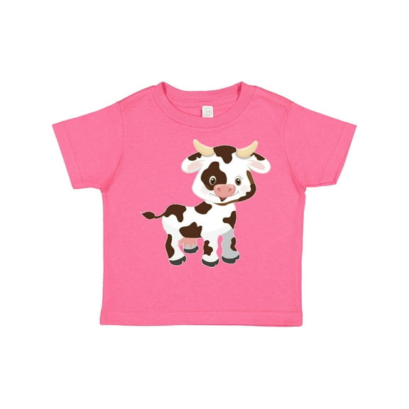 Inktastic Cute White Holstein Cow with Brown Spots Boys or Girls Toddler T-Shirt