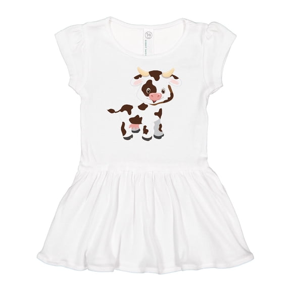 Inktastic Cute White Holstein Cow with Brown Spots Girls Baby Dress