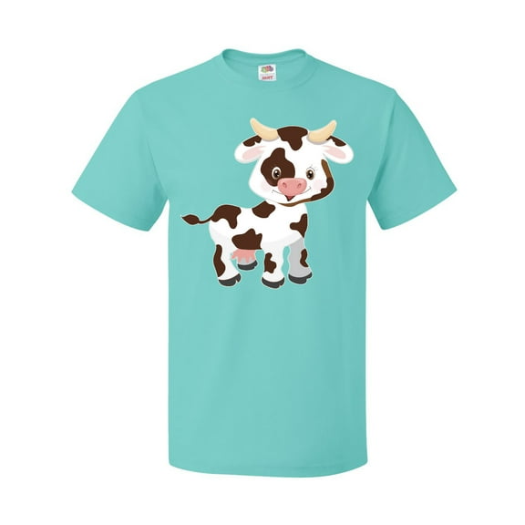 Inktastic Cute White Holstein Cow with Brown Spots T-Shirt