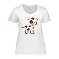 thumbnail image 1 of Inktastic Cute White Holstein Cow with Brown Spots Women's Plus Size T-Shirt, 1 of 5