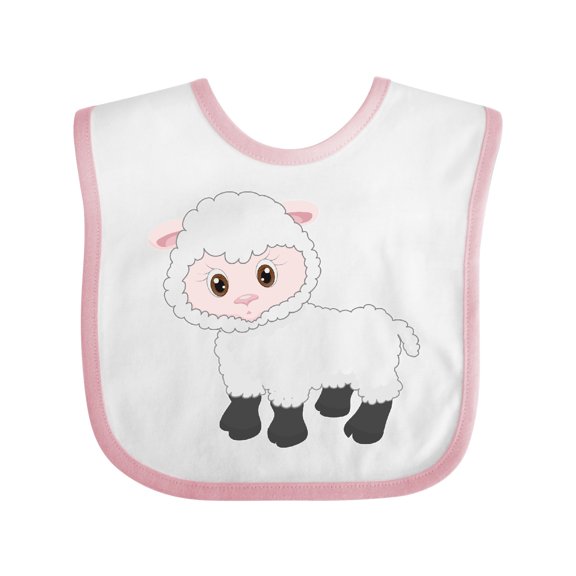 Inktastic Cute White Lamb Boys or Girls Baby Bib