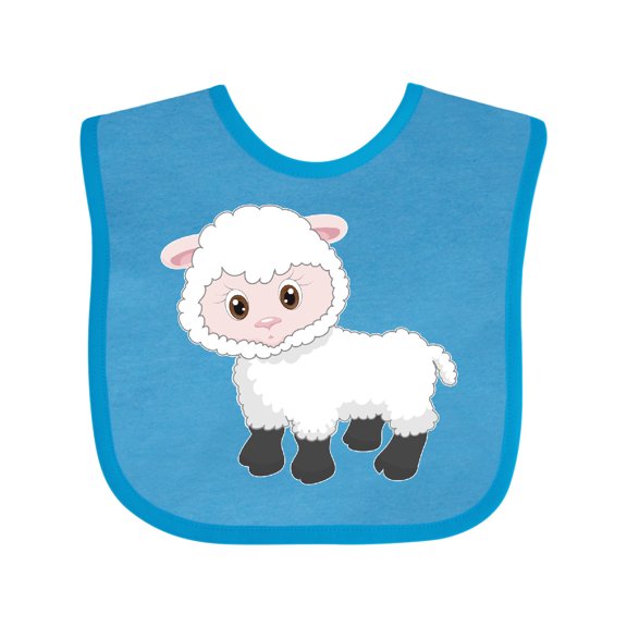 Inktastic Cute White Lamb Boys or Girls Baby Bib