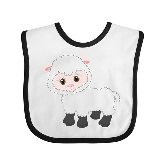 Inktastic Cute White Lamb Boys or Girls Baby Bib