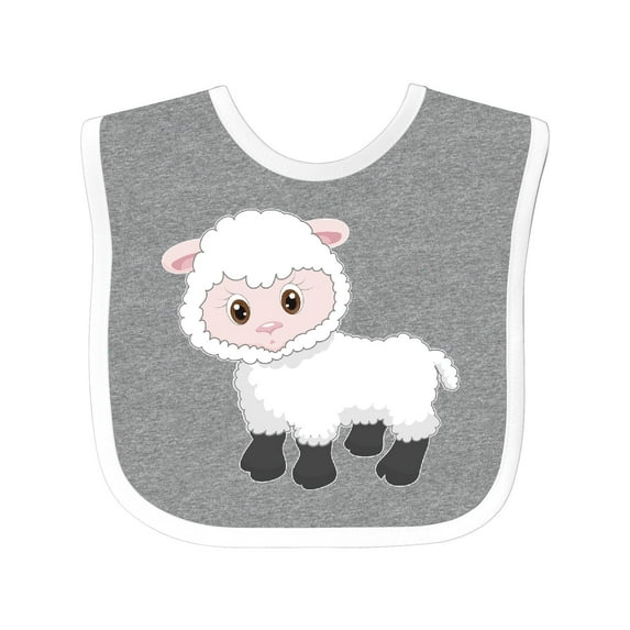 Inktastic Cute White Lamb Boys or Girls Baby Bib