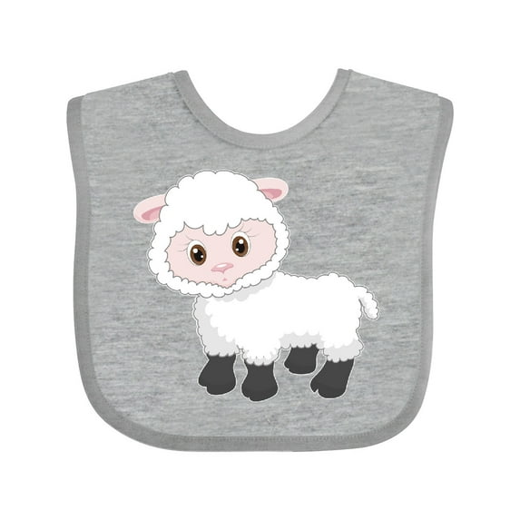 Inktastic Cute White Lamb Boys or Girls Baby Bib
