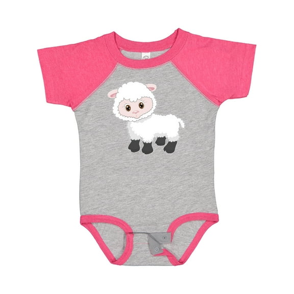 Inktastic Cute White Lamb Boys or Girls Baby Bodysuit