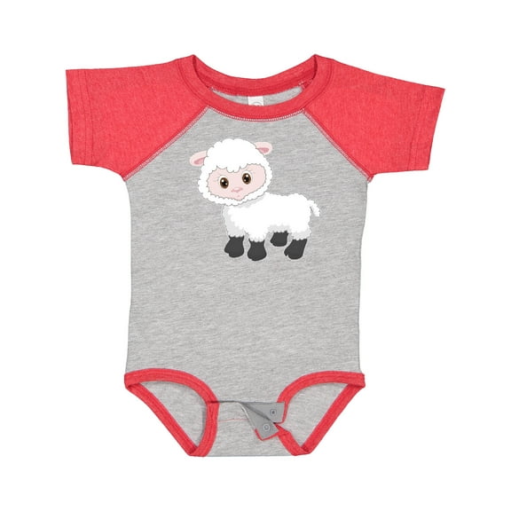 Inktastic Cute White Lamb Boys or Girls Baby Bodysuit