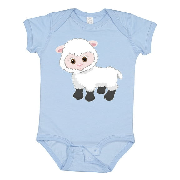 Inktastic Cute White Lamb Boys or Girls Baby Bodysuit