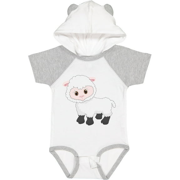 Inktastic Cute White Lamb Boys or Girls Baby Bodysuit