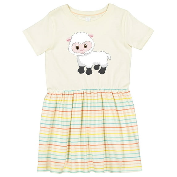 Inktastic Cute White Lamb Girls Toddler Dress