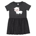 thumbnail image 1 of Inktastic Cute White Lamb Girls Toddler Dress, 1 of 4