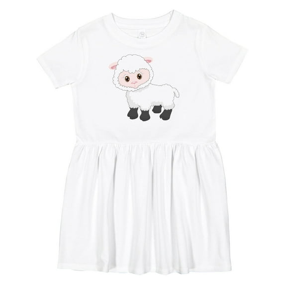 Inktastic Cute White Lamb Girls Toddler Dress