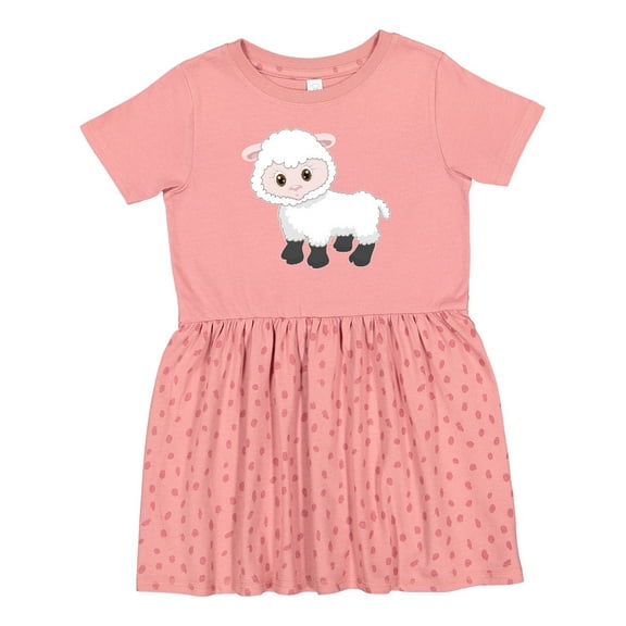 Inktastic Cute White Lamb Girls Toddler Dress