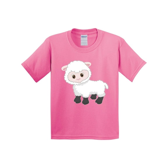 Inktastic Cute White Lamb Youth T-Shirt