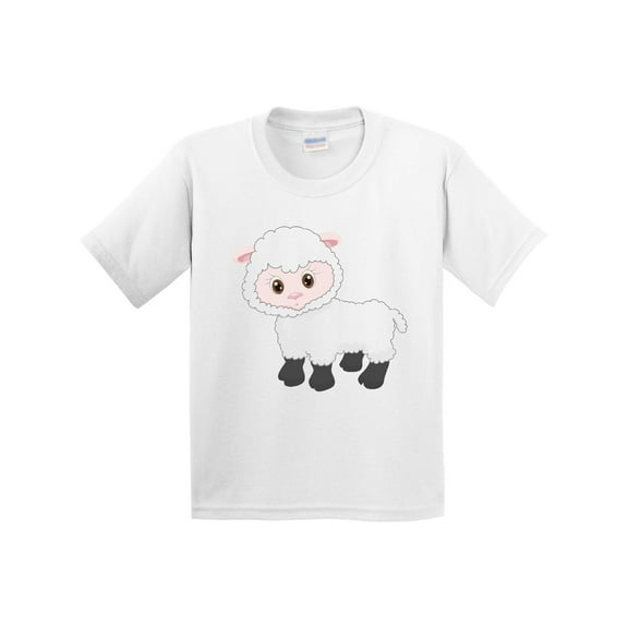 Inktastic Cute White Lamb Youth T-Shirt