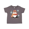 thumbnail image 1 of Inktastic Cute Winter Penguin in Hat and Scarf with Snowflakes Boys or Girls Toddler T-Shirt, 1 of 5