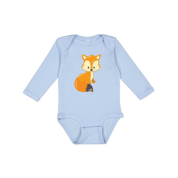 Inktastic Cute Woodland Animal Fox Boys or Girls Long Sleeve Baby Bodysuit