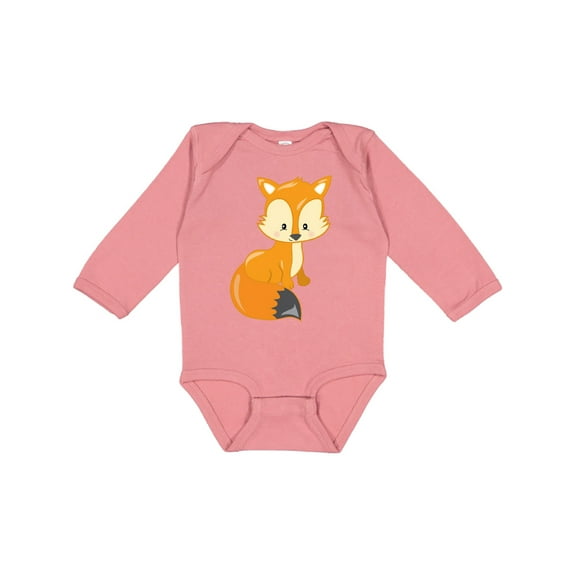 Inktastic Cute Woodland Animal Fox Boys or Girls Long Sleeve Baby Bodysuit