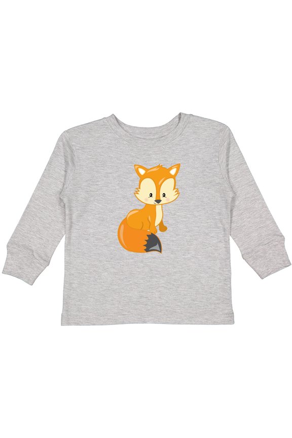 Cute Woodland Animal Fox Boys or Girls Long Sleeve Toddler T-Shirt
