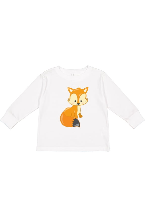 Cute Woodland Animal Fox Boys or Girls Long Sleeve Toddler T-Shirt