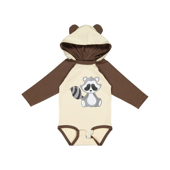 Inktastic Cute Woodland Animal Raccoon Boys or Girls Long Sleeve Baby Bodysuit