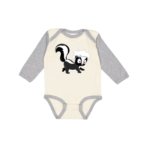 Inktastic Cute Woodland Animal Skunk Boys or Girls Long Sleeve Baby Bodysuit