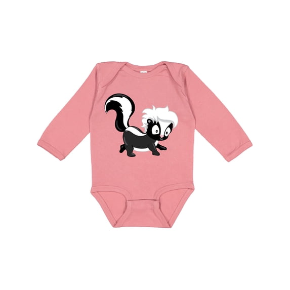 Inktastic Cute Woodland Animal Skunk Boys or Girls Long Sleeve Baby Bodysuit