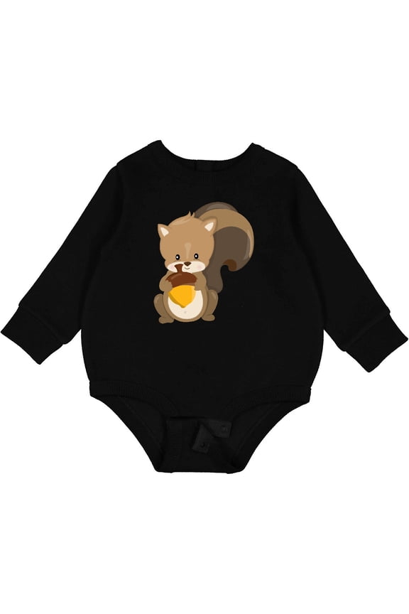 Cute Woodland Animal Squirrel Baby Fleece Bodysuit