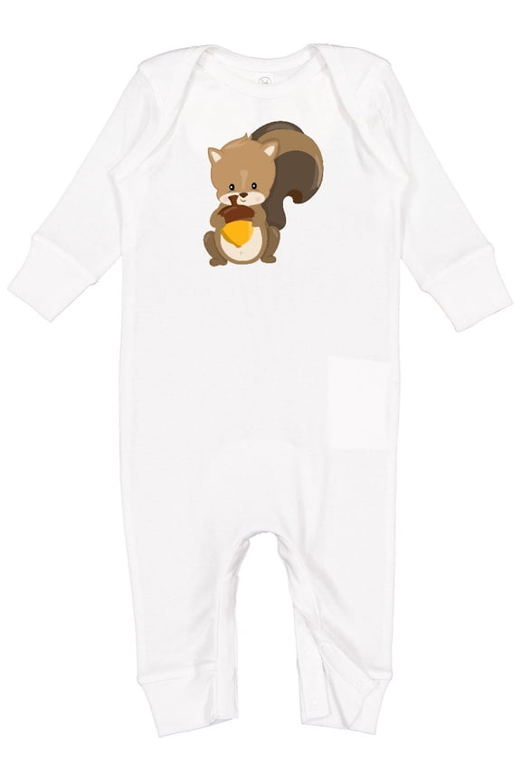 Cute Woodland Animal Squirrel Baby Romper Coveralls