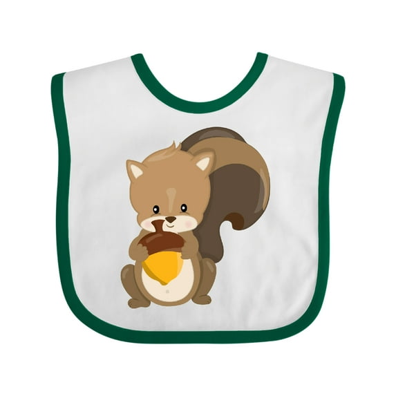 Inktastic Cute Woodland Animal Squirrel Boys or Girls Baby Bib