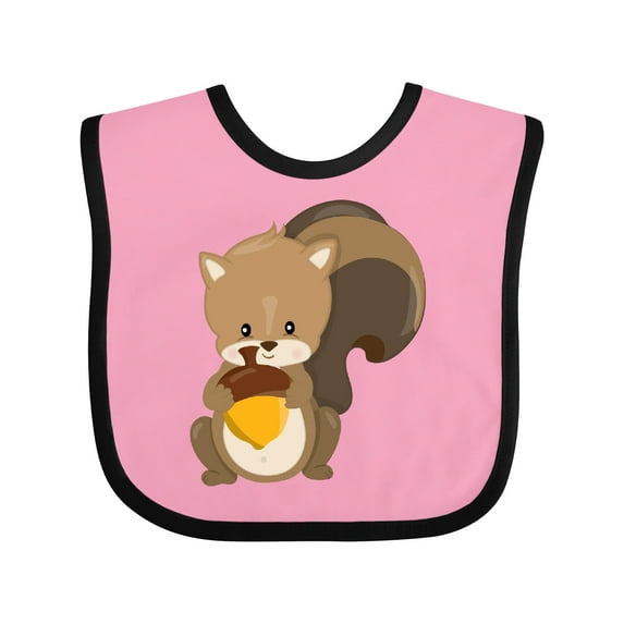 Inktastic Cute Woodland Animal Squirrel Boys or Girls Baby Bib