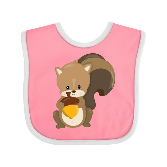 Inktastic Cute Woodland Animal Squirrel Boys or Girls Baby Bib