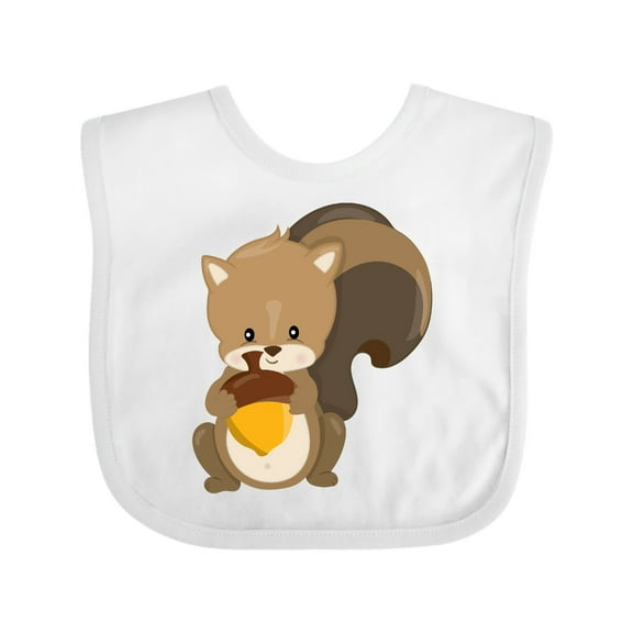 Inktastic Cute Woodland Animal Squirrel Boys or Girls Baby Bib