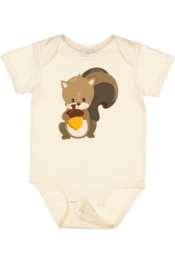 Cute Woodland Animal Squirrel Boys or Girls Baby Bodysuit