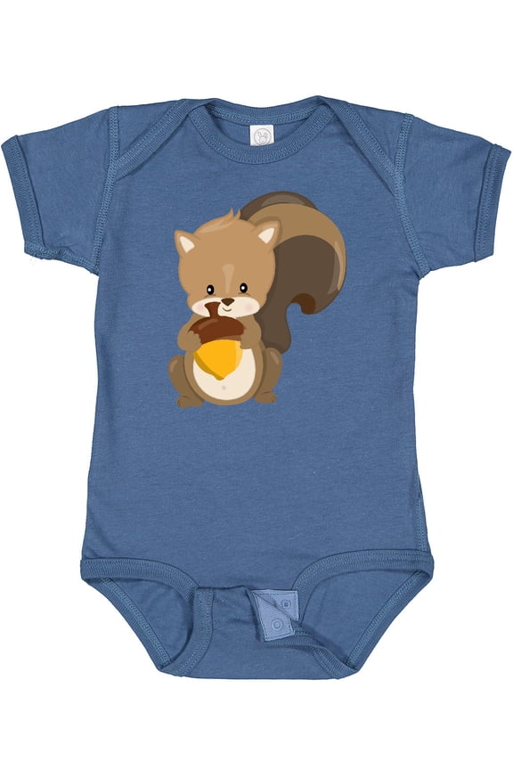 Cute Woodland Animal Squirrel Boys or Girls Baby Bodysuit