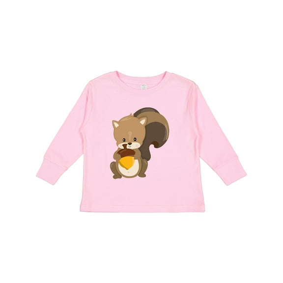 Inktastic Cute Woodland Animal Squirrel Boys or Girls Long Sleeve Toddler T-Shirt