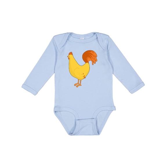 Inktastic Cute Yellow Chicken Boys or Girls Long Sleeve Baby Bodysuit