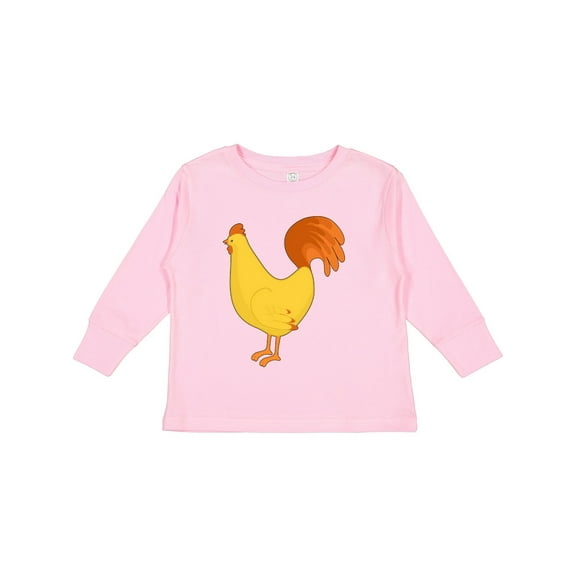 Inktastic Cute Yellow Chicken Boys or Girls Long Sleeve Toddler T-Shirt