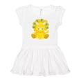 thumbnail image 1 of Inktastic Cute Yellow Dinosaur, Baby Dino, Triceratops Girls Baby Dress, 1 of 5