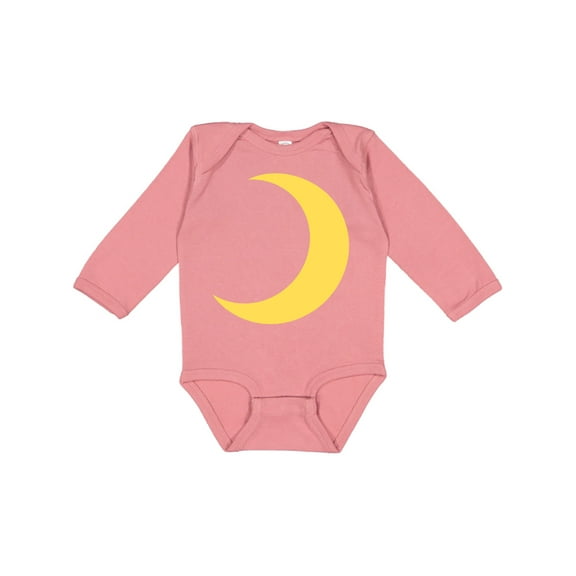 Inktastic Cute Yellow Moon Boys or Girls Long Sleeve Baby Bodysuit
